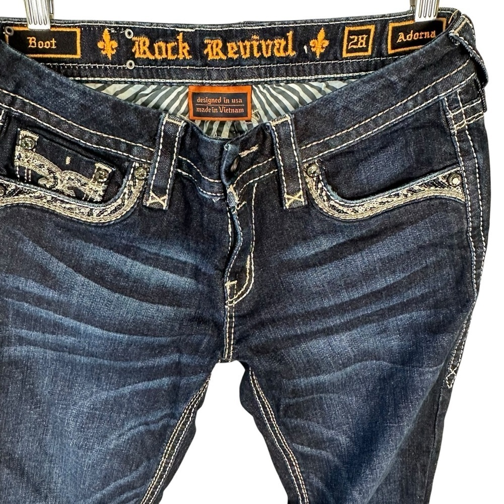 Rock Revival Capri Womens Sz 28 Adorna Boot Cut Low Rise “modified” - Picture 7 of 11